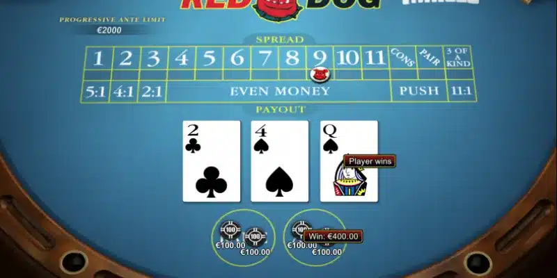Một số quy tắc và cách đặt cược trong Red Dog Poker